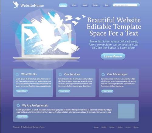 網站設計矢量模板圖片