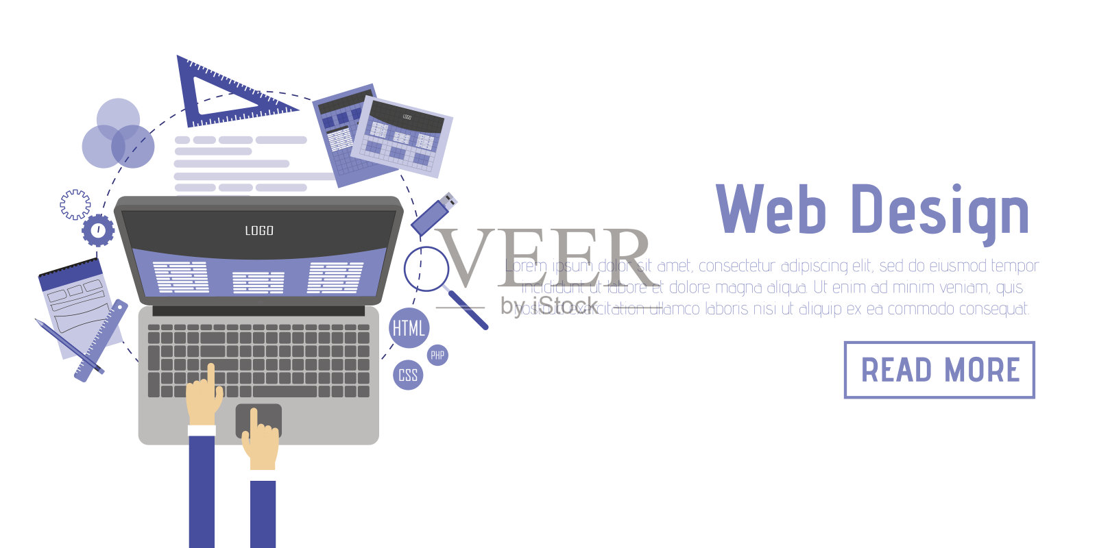 抽象平面矢量插圖的網頁設計和開發概念插畫圖片素材