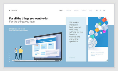 創意網站模板設計。網站和移動網站開發網頁設計的矢量插圖概念。易于編輯和自定義
